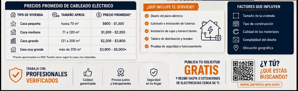Tabla de precios de instalaciones eléctricas 2026 en El Salvador